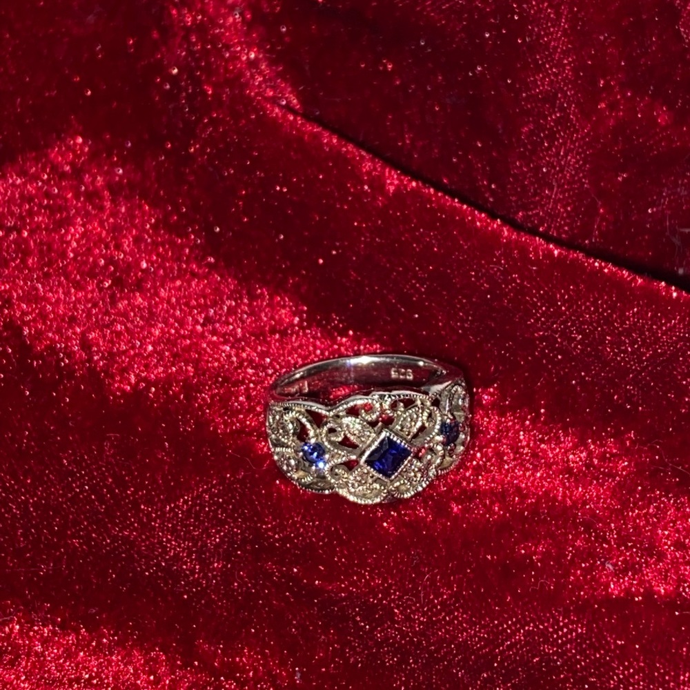Silver and Sapphire Ring